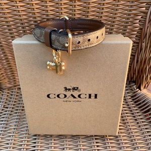 Coach Brown Leather Dog Collar